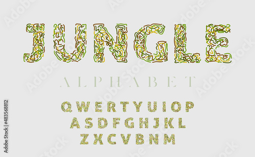 Decorative joy alphabet, memphis style letters set. Vector illustration.