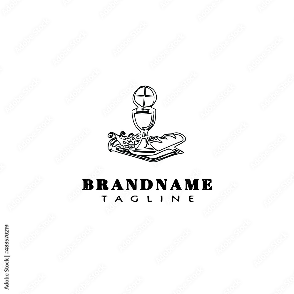 baptism logo cartoon template black icon vector illustration baptism logo cartoon template black icon vector illustration
