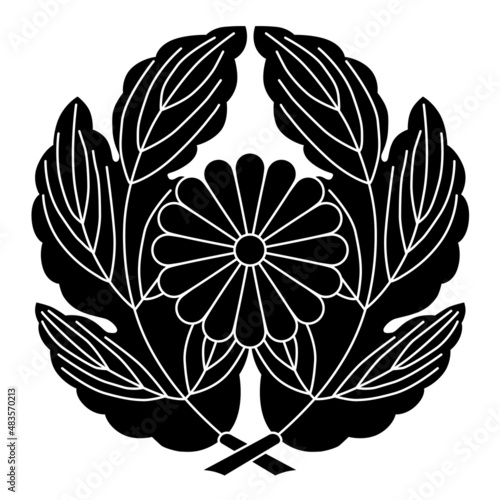 西郷隆盛の家紋です。抱き菊の葉に菊といいます。