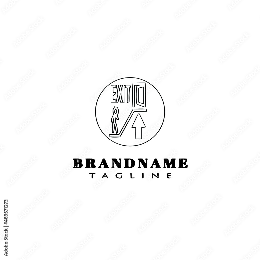 exit logo cartoon template black icon vector illustration exit logo cartoon template black icon vector illustration