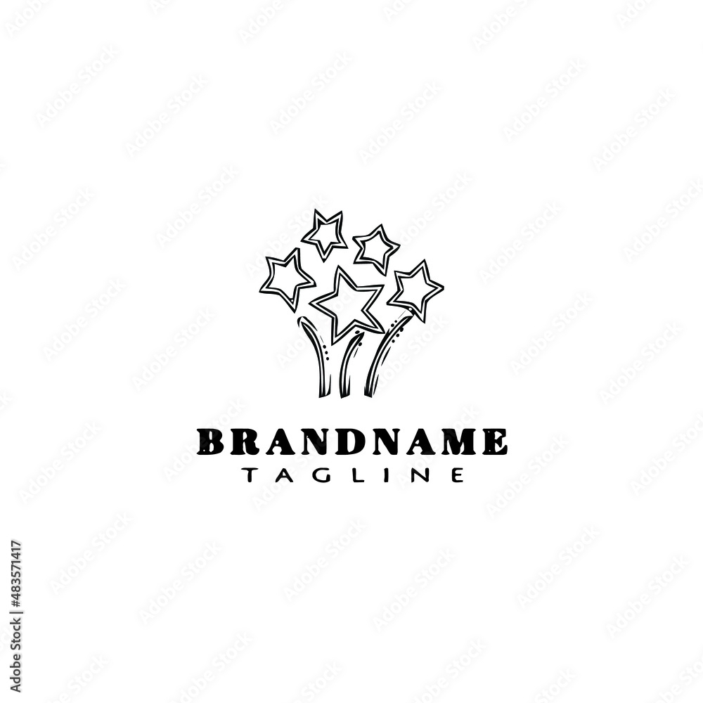 firework logo design template icon black isolated vector firework logo design template icon black isolated vector