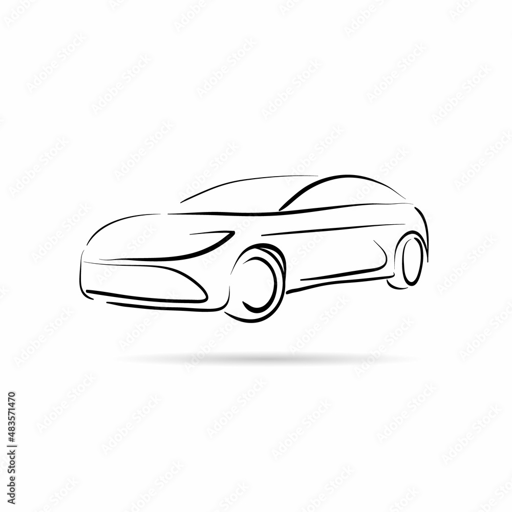 Car abstract lines vector design concept