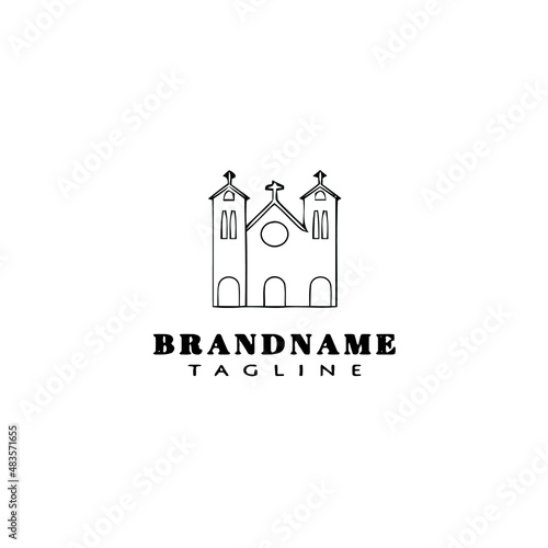 church cartoon logo icon design template isolated vector illustration