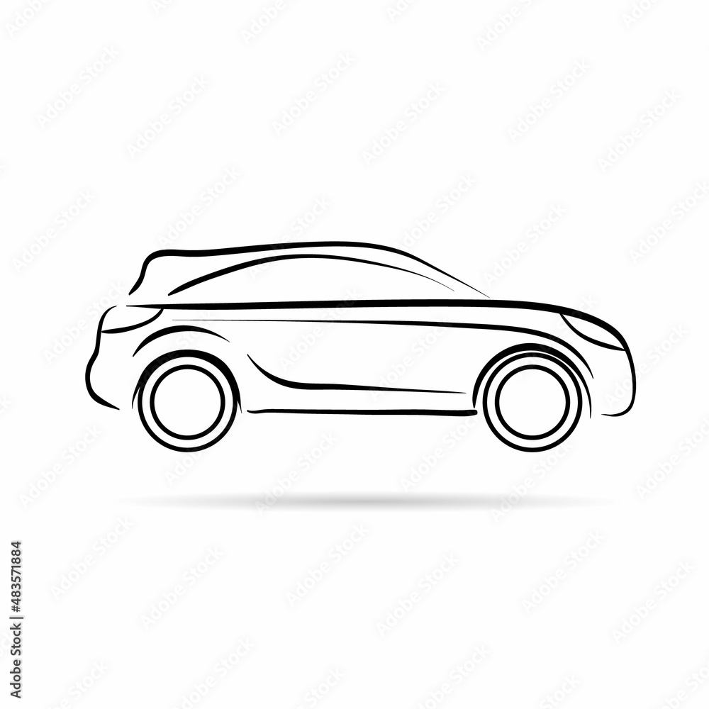 Car abstract lines vector design concept Car abstract lines vector design concept