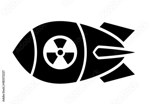 Atom nuclear bomb vector icon