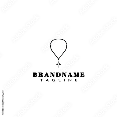 rosary beads logo cartoon icon design template black isolated creative illustration