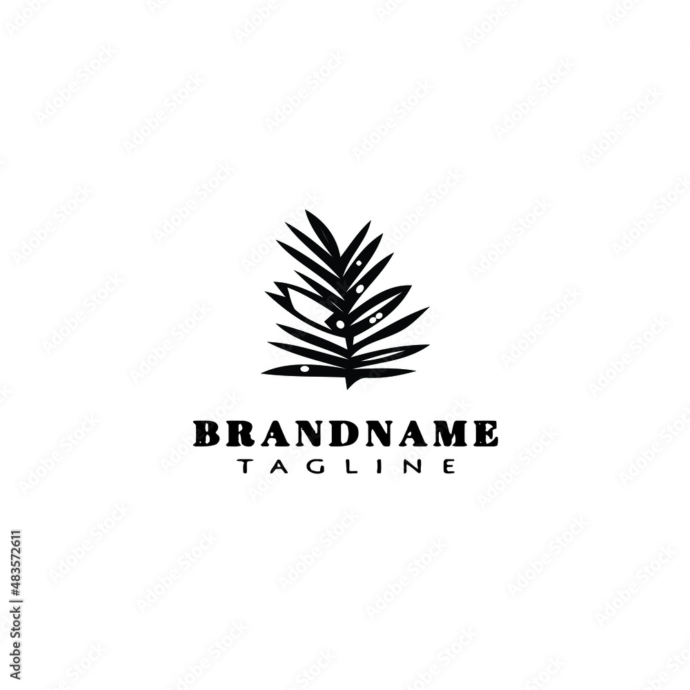 leaf logo simple icon design template black isolated vector illustration