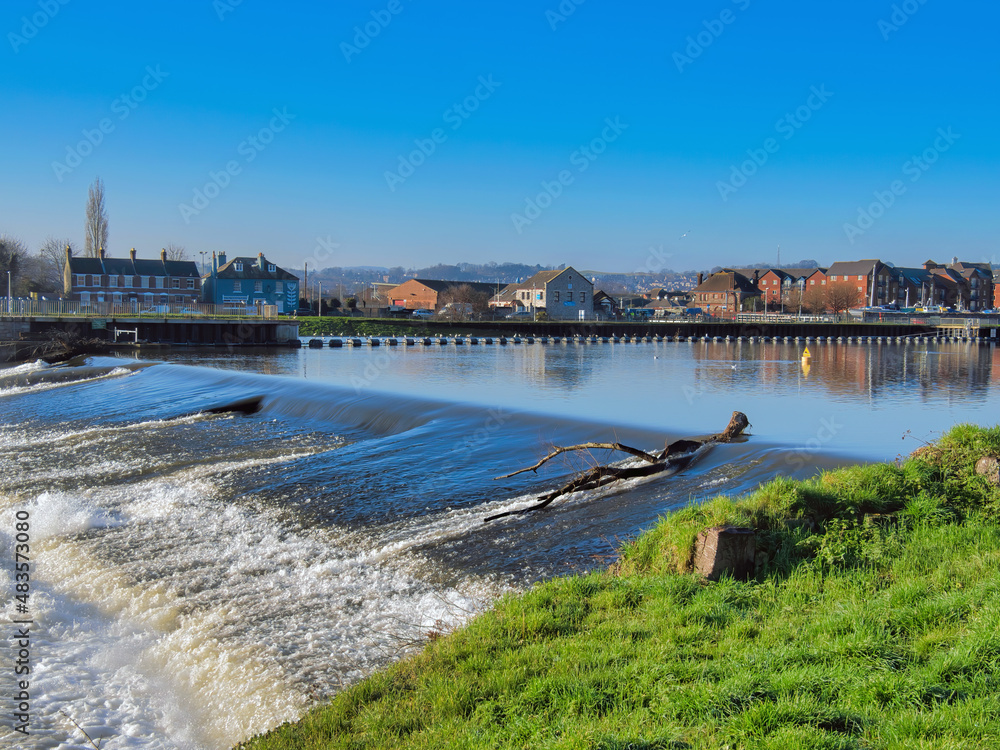 Fototapeta premium Trews Weir At The River Exe Exeter Devon