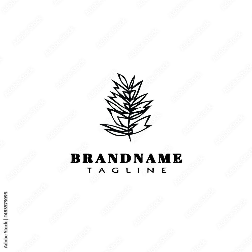 leaf logo cartoon icon creative template black isolated vector illustration leaf logo cartoon icon creative template black isolated vector illustration