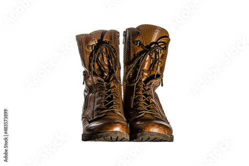 brown boots isolated on white background