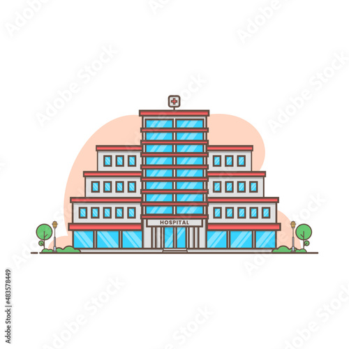 Hospital Building illustration  Healthcare and Hospital Concept Vector Illustration for Landing Page Template  Website Banner  Advertisement and Marketing Material etc.