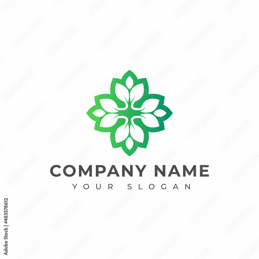 Herbal medical product logo design template