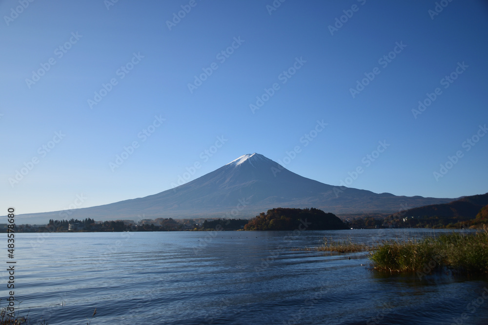 河口湖と富士山