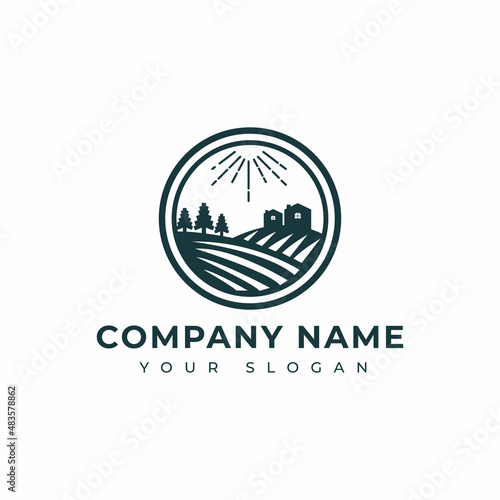 Farm logo vector design template