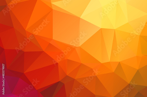 Abstract triangulation geometric golden orange background