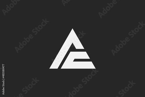 Premium letter AC logo design. Luxury triangle creative monogram. Creative elegant line curve vector logotype