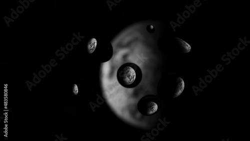 globe in drops of water