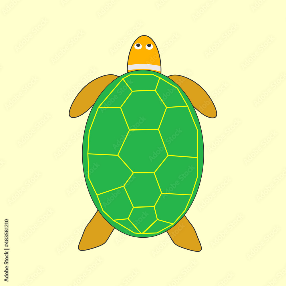 Obraz premium Vector icon green turtle, marine animal, beach, swamp. Best for property decoration images