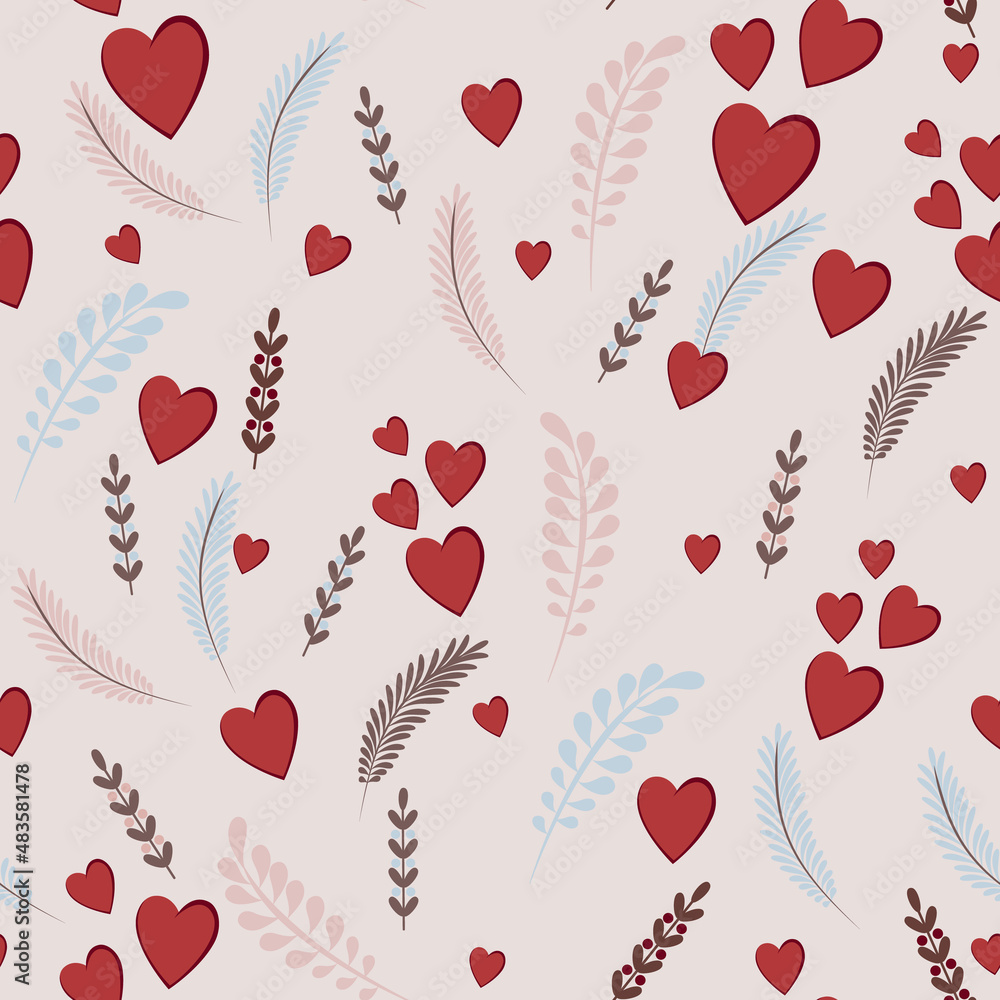 Seamless pattern for Valentine's Day and Mother's Day. Seamless pattern for Valentine's Day and Mother's Day.
