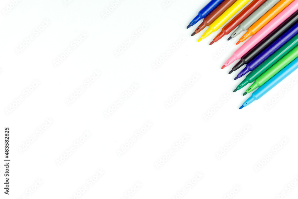 Fototapeta premium color pen on white background