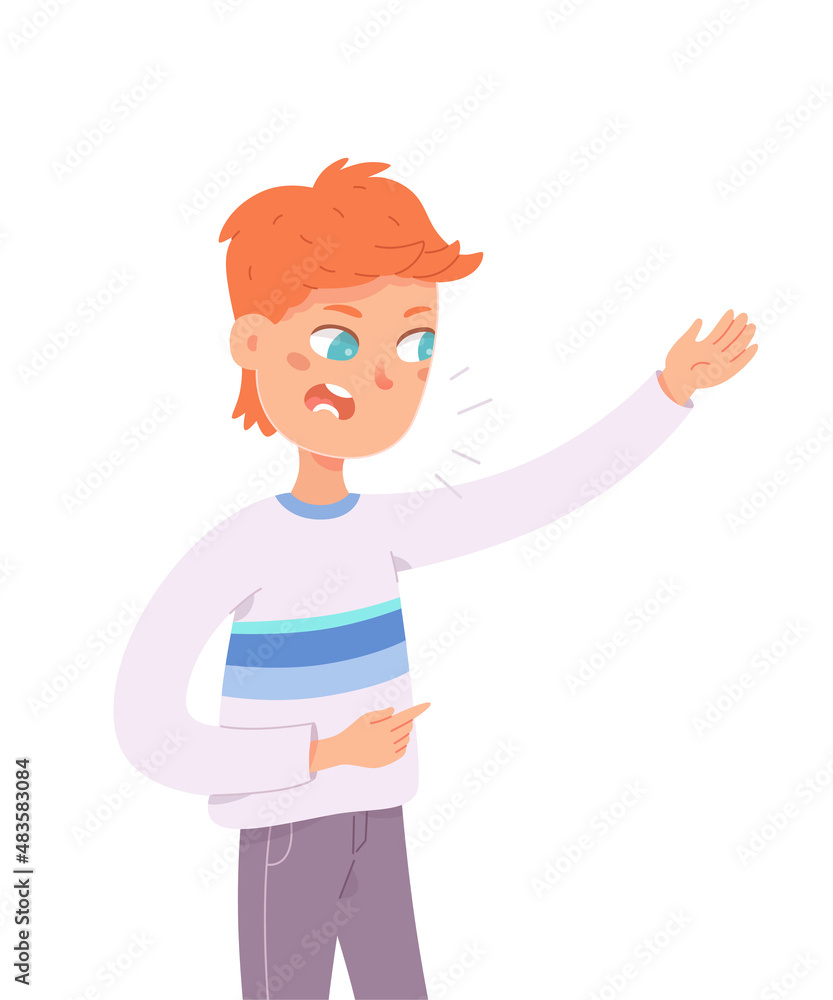 Angry man scolding, young male character pointing hand, guy warning in quarrel Angry man scolding, young male character pointing hand, guy warning in quarrel