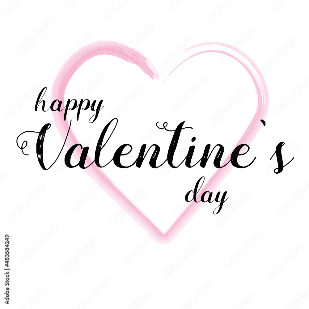 Valentines day background with heart pattern and typography happy valentines day text. Trendy illustration. Wallpapers, flyers, invitations, posters, brochures, banners.