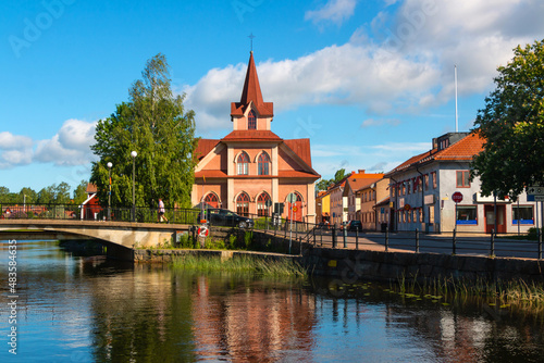 The center of Falun town with Kristine Church in Sweden