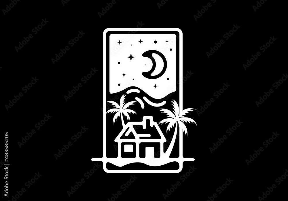 comfortable simple house line art illustration comfortable simple house line art illustration