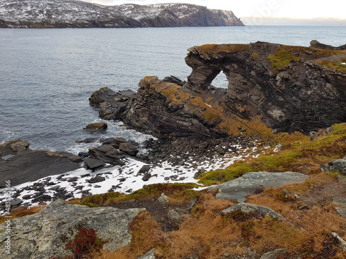 the famous churchgate rock formation in northern Norway photo