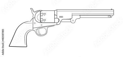 Illustration of the black powder revolver Colt Navy 1851.