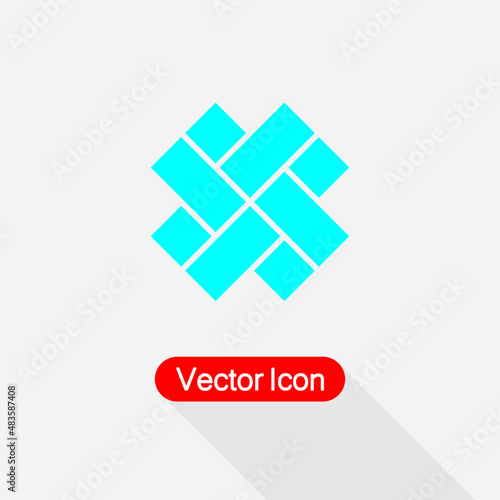 Parquet Floor Icon,Parquet Icon, Japanese Cross Icon Vector Illustration Eps10