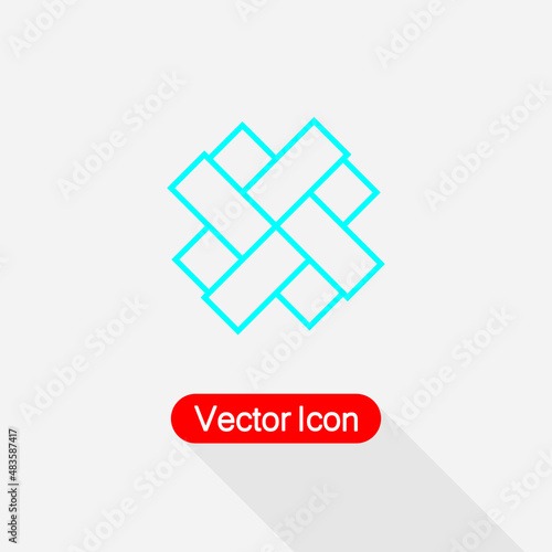Parquet Floor Icon,Parquet Icon, Japanese Cross Icon Vector Illustration Eps10