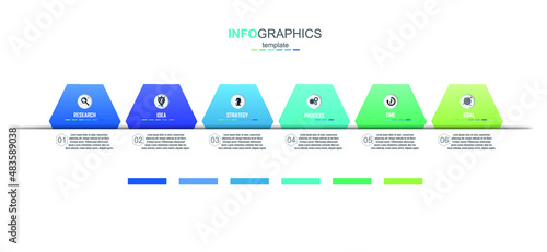 infographic label template 6 icons select or step infographics for business ideas Works with data graphics, flowcharts, presentations, websites, banners, print media.