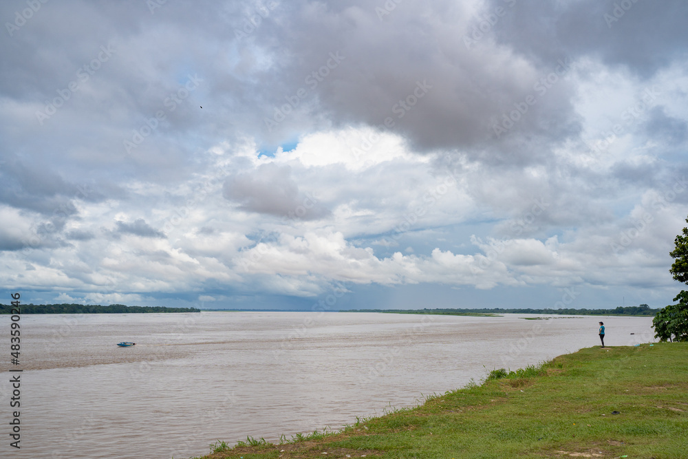 Great view of the giant Amazon River from Tabatinga Brazil next to Leticia Colombia. Great view of the giant Amazon River from Tabatinga Brazil next to Leticia Colombia.