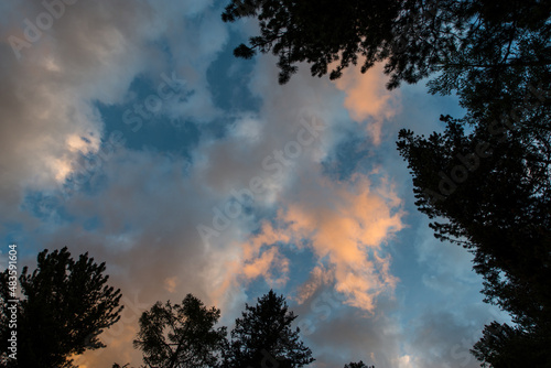 fiery clouds at sunset in the Altai mountains