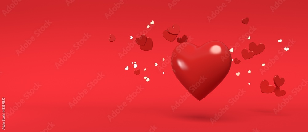 Hearts - Appreciation and love theme - 3D render Hearts - Appreciation and love theme - 3D render