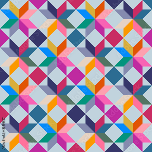 Starflower quilt seamless pattern