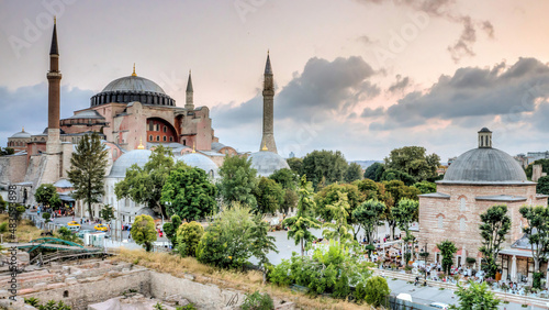 Slika na platnu Hagia Sophia mosque in Sultanahmet with dramatic clouds