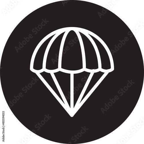 parachute glyph icon