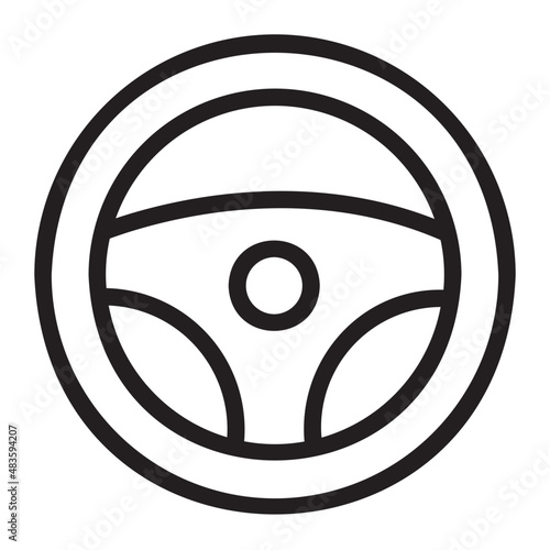 steering wheel line icon
