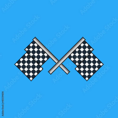 Race flag in pixel art design