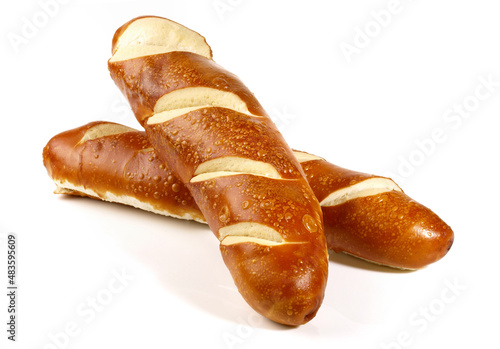 Lye Bread Sticks on white Background - Isolated