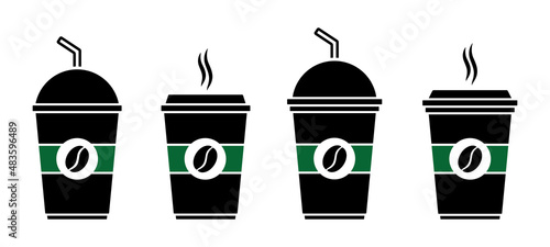 Coffee cup icons. Drink cup icon, vector illustration