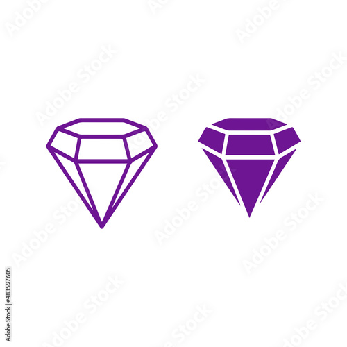 diamond icon vector design template in white background