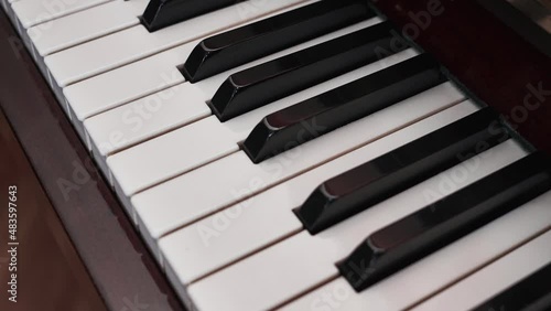Classic piano keys top view