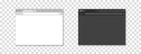 Web browser window mockup set. Black and white resume. Transparent background. Desktop template of browser.Vector illustration.