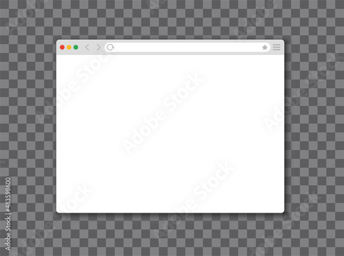 Web browser window mockup set. White resume. Transparent background. Desktop template of browser.Vector illustration.