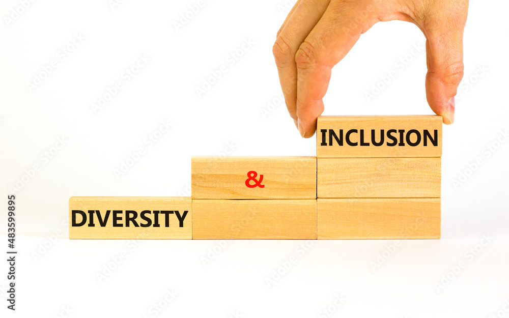 D and I, Diversity and inclusion symbol. Concept words D and I
