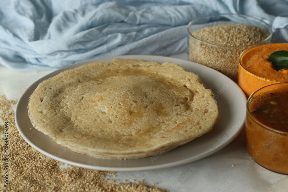 Little millet soft dosa. Made with a fermented batter of little millet