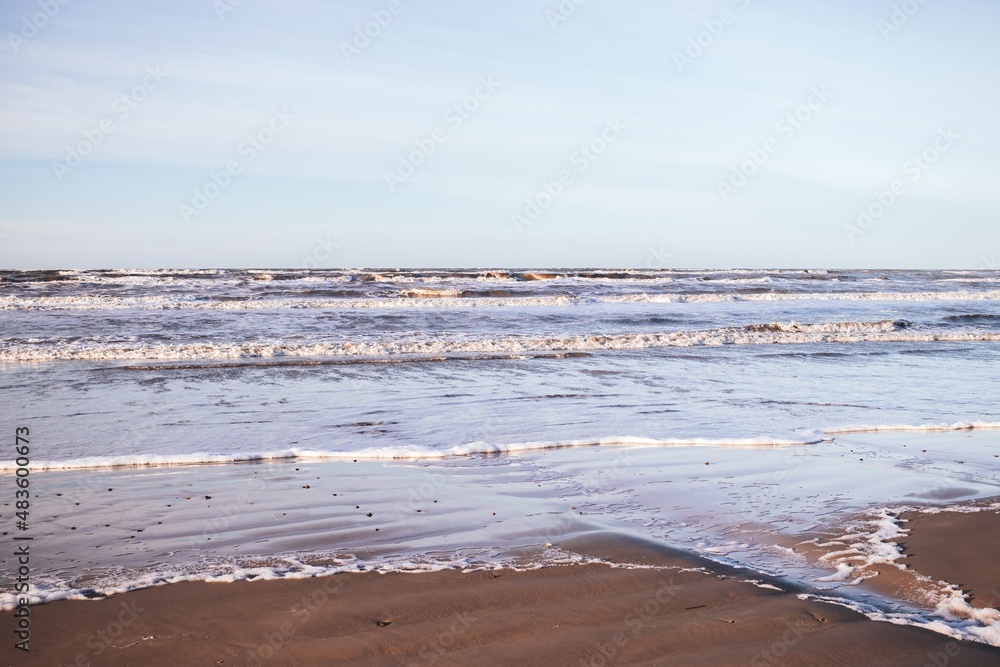 Surf of the North Sea. Nordjylland (North Jutland Region), Denmark